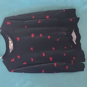 Philosophy Black Red Heart Sweater Size Medium
